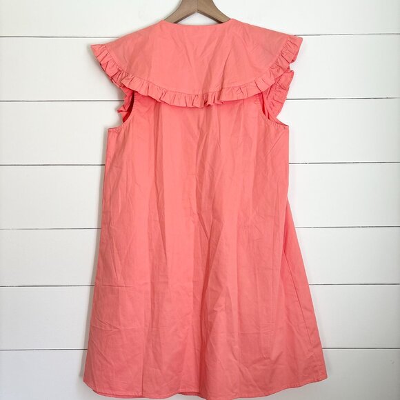NWT English Factory coral colored dress with peter pan collar - Picture 3 of 5